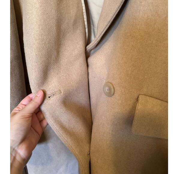 Abercrombie & Fitch Short Wool Blend Light Tan Coat Size XL Petite - Picture 7 of 7